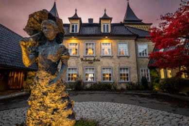 Eksteriør av Refsnes Gods i Moss – hotell fra 1767 beliggende ved Oslofjorden.